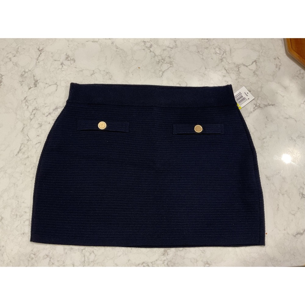 NWT FRAME Denim The Cruise Wool Skirt Navy Sz Medium $298 - Picture 3 of 5